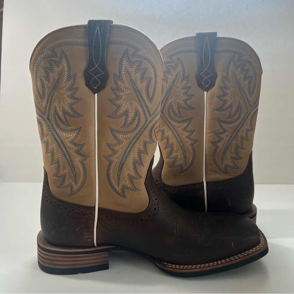 Ariat Men's Brown & Tan Western Cowboy Boots - Classic Pull-On Style - Picture 6 of 11